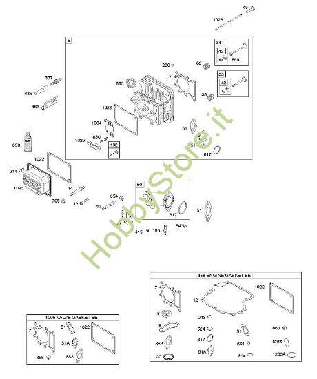 E - Testata, set guarnizioni motore, set guarnizioni valvola, collettore di aspirazione, valvole B&S - 21 €¦ 217802-0138-E1 brand Stihl